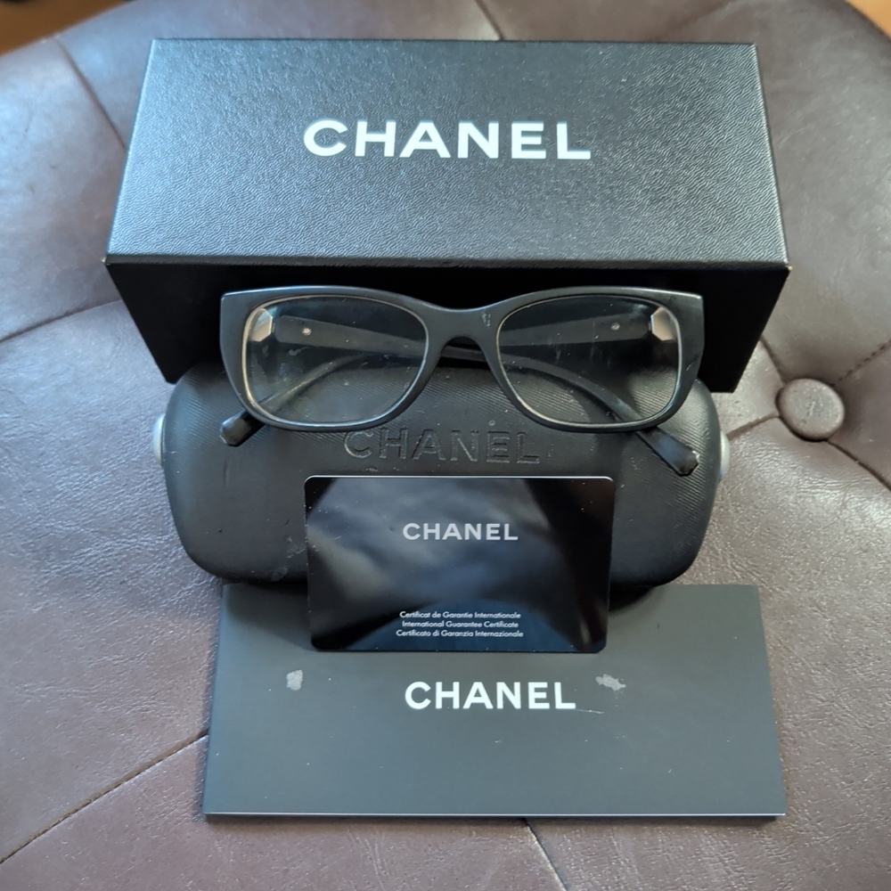 CHANEL Black Rectangular Women's Optical Glasses … - image 1